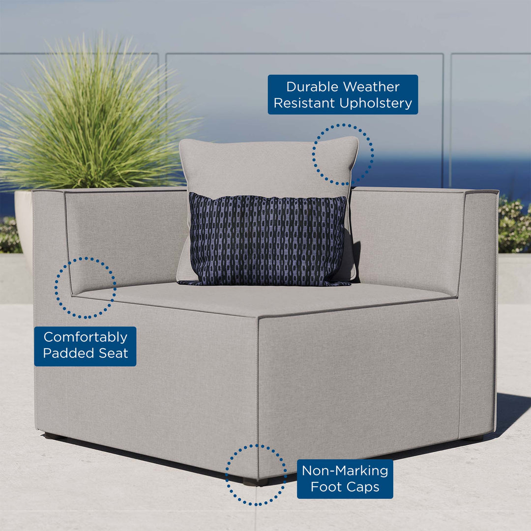 Sunset Outdoor Patio Upholstered Sectional Sofa Corner Chair