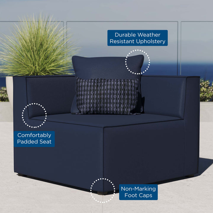 Sunset Outdoor Patio Upholstered Sectional Sofa Corner Chair