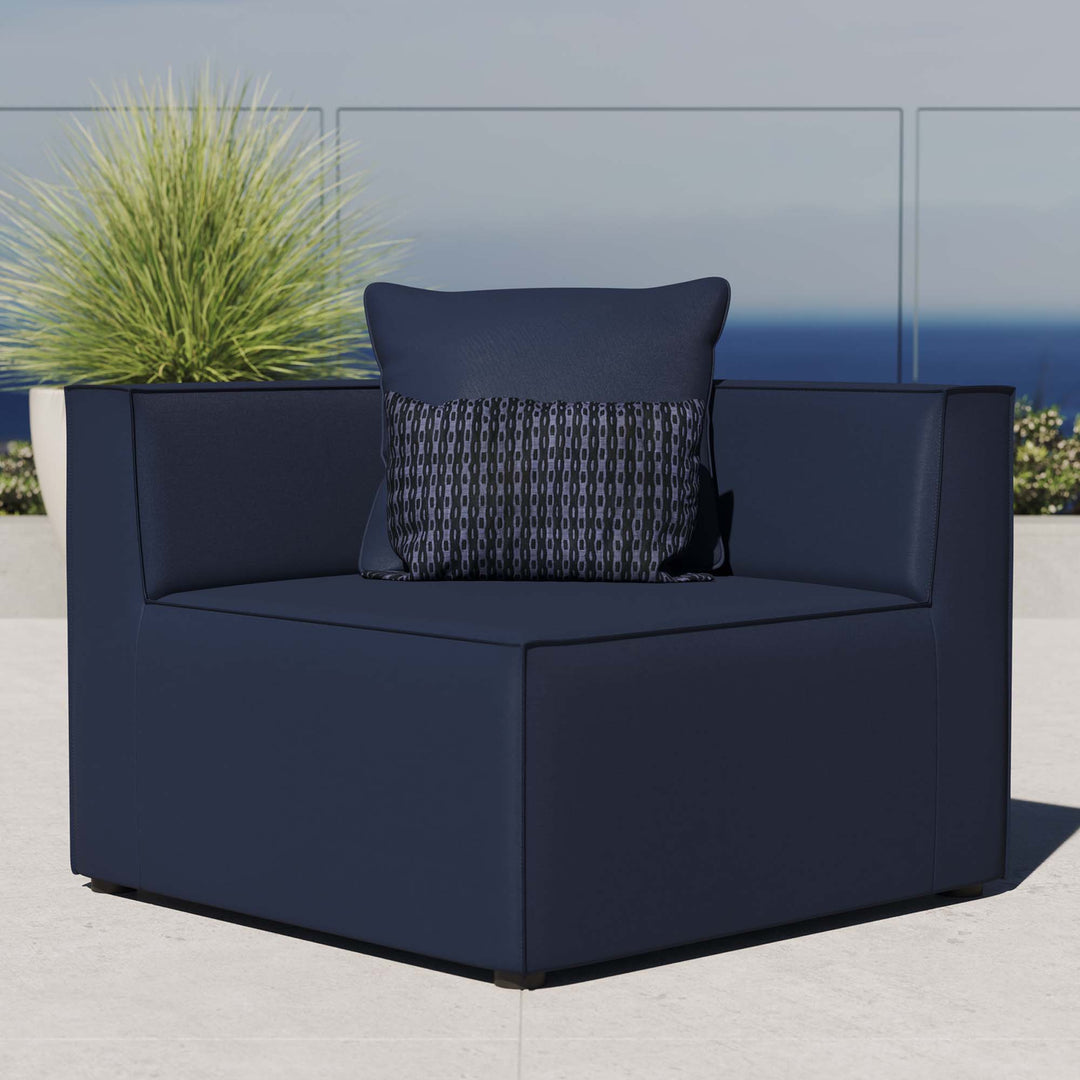 Sunset Outdoor Patio Upholstered Sectional Sofa Corner Chair