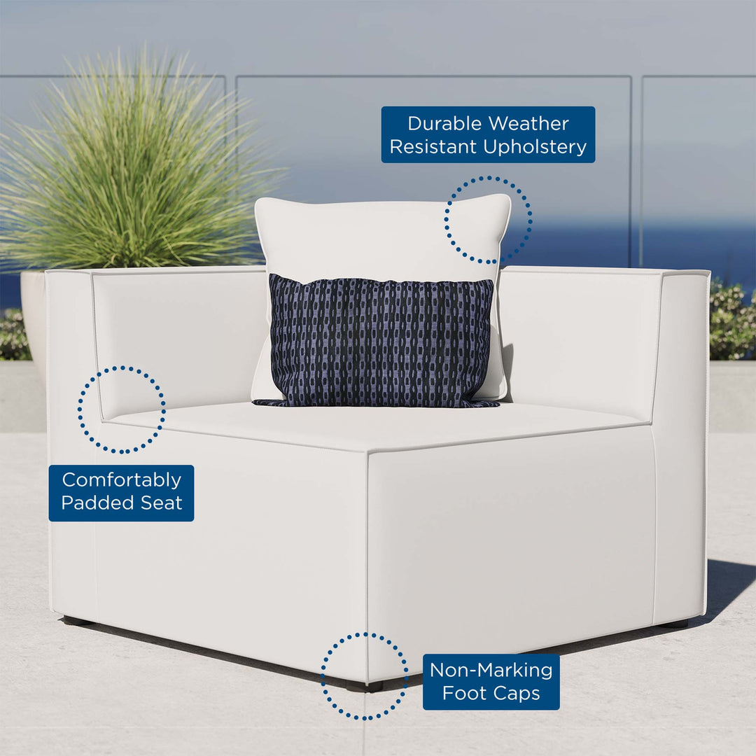 Sunset Outdoor Patio Upholstered Sectional Sofa Corner Chair