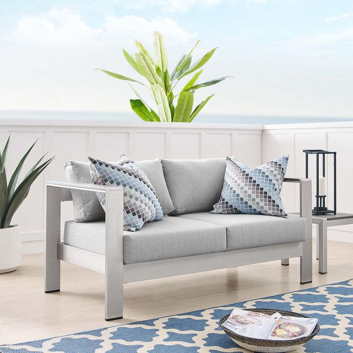 Shore Sunshade® Fabric Aluminum Outdoor Patio Loveseat