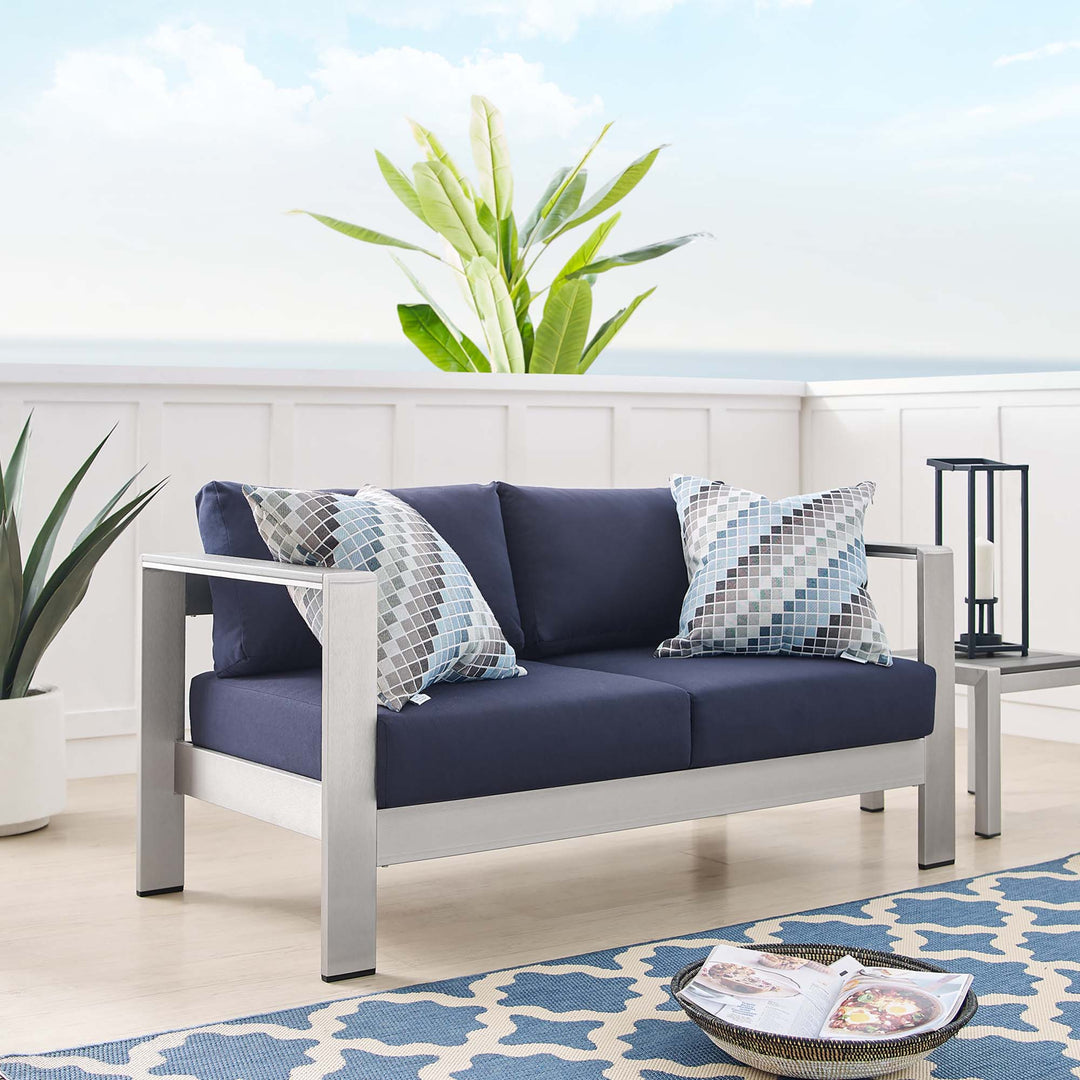 Shore Sunshade® Fabric Aluminum Outdoor Patio Loveseat