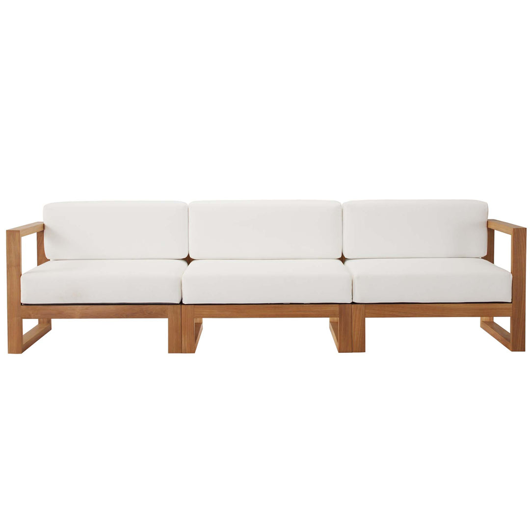 Utopia 3-Piece Outdoor Patio Teak Wood Sectional Sofa Set