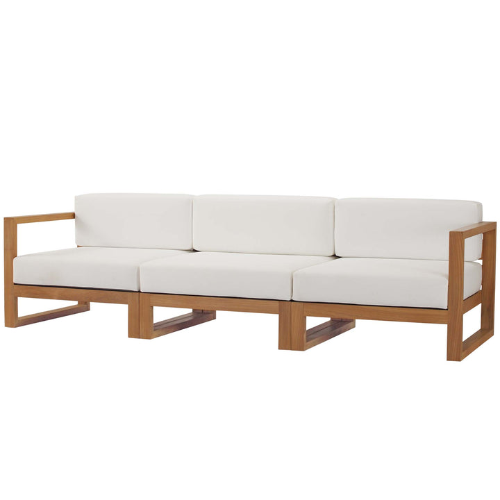 Utopia 3-Piece Outdoor Patio Teak Wood Sectional Sofa Set