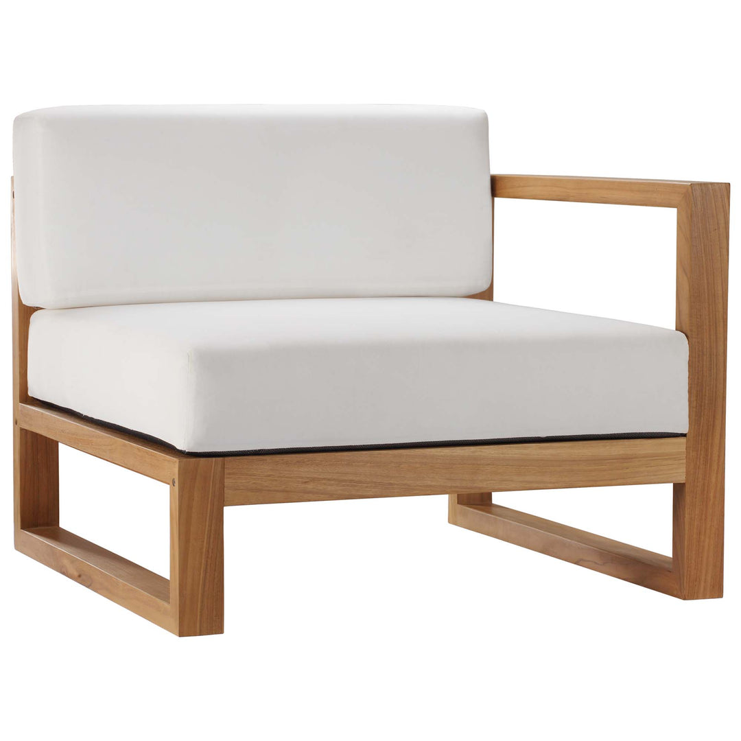 Upland 2-Piece Outdoor Patio Teak Wood Sectional Sofa Settee