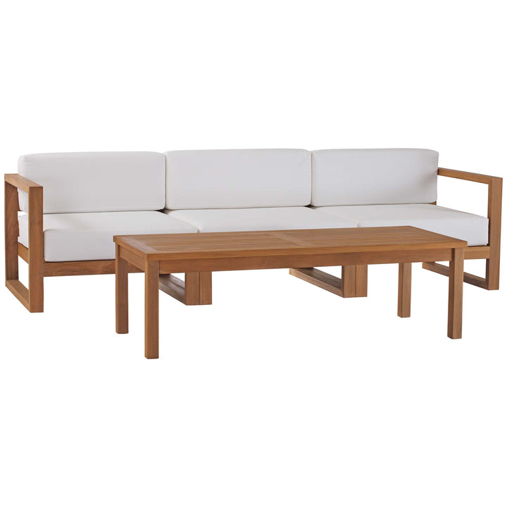 Upland 4-Piece Outdoor Patio Teak Wood Seating Set