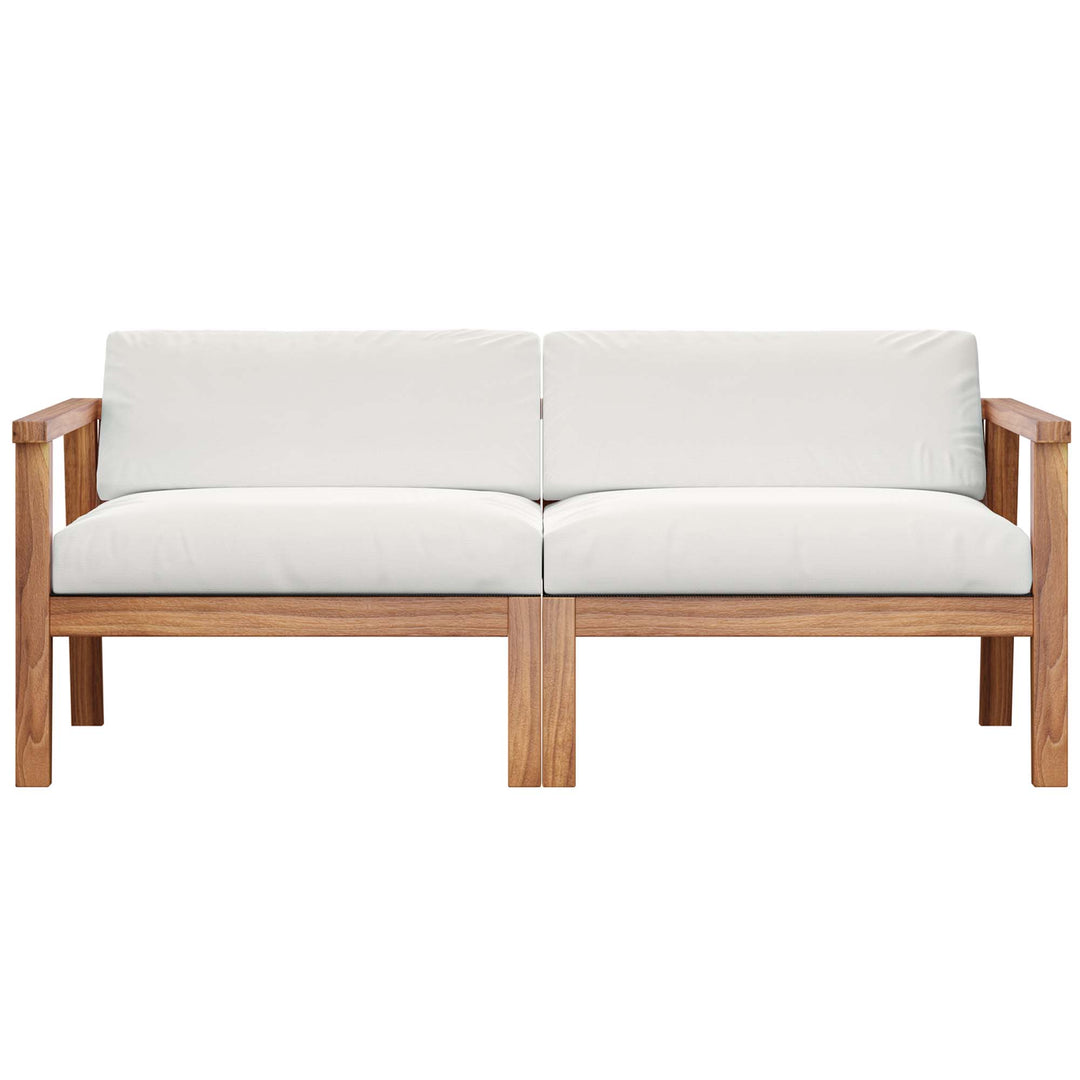 Bayside Outdoor Patio Teak Wood 2-Seater Loveseat