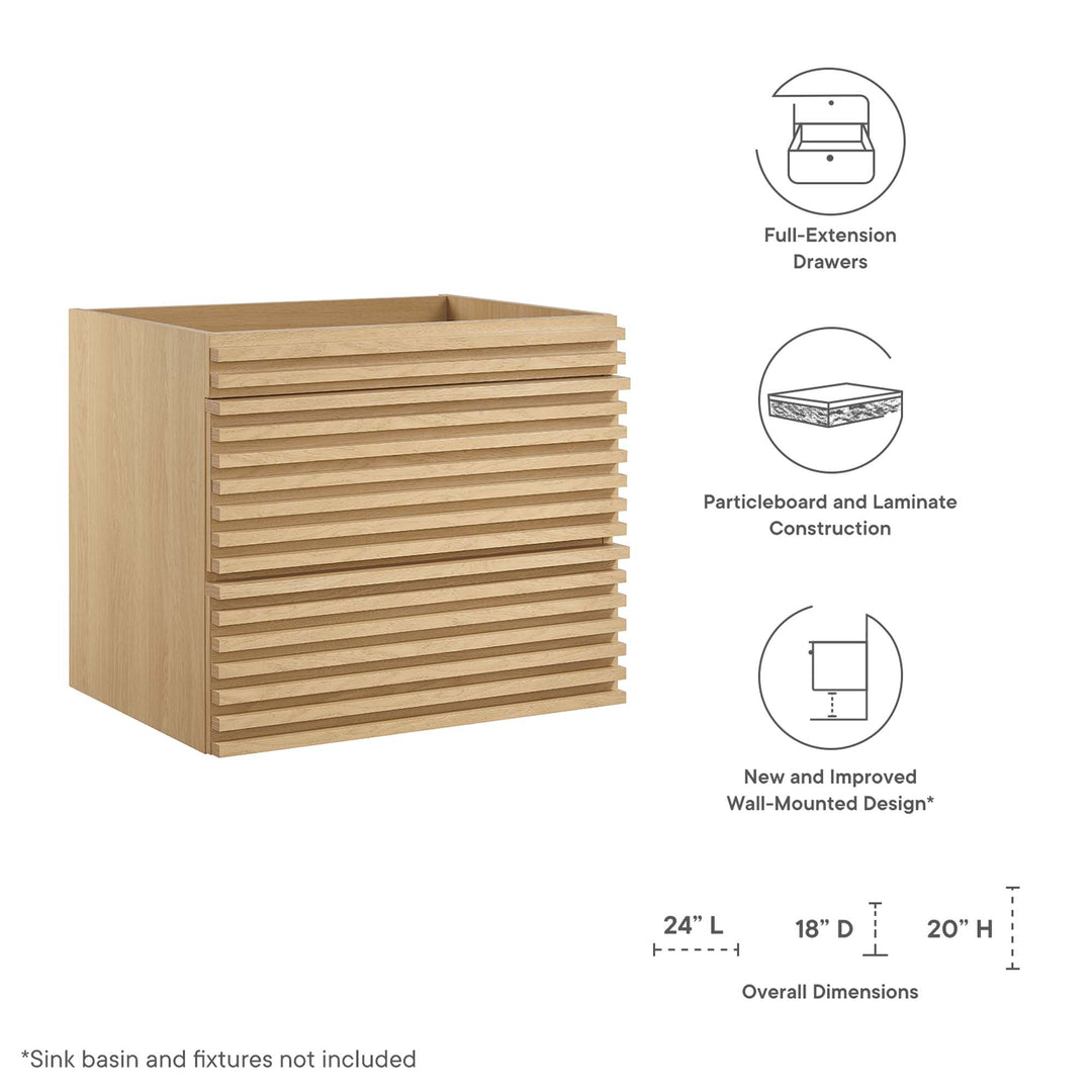 24" Wall-Mount Washroom Vanity Cupboard