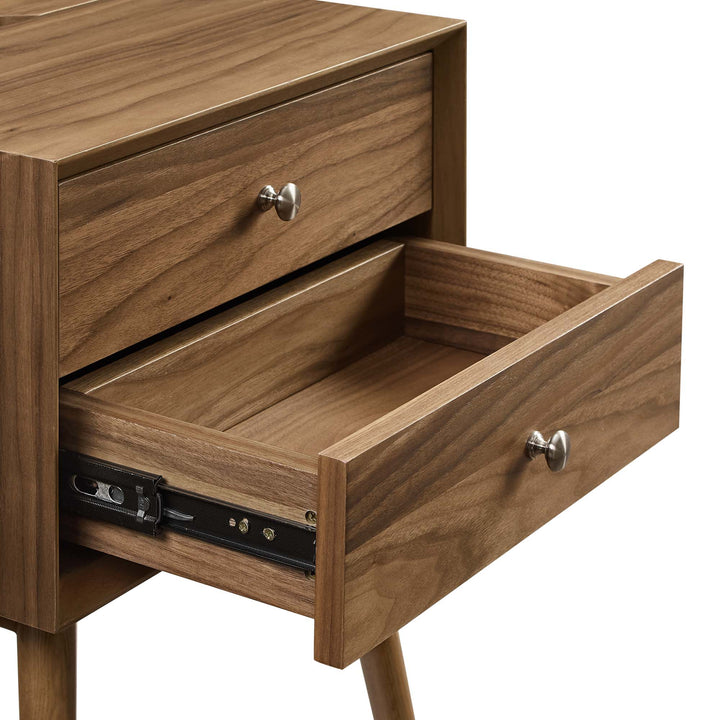 Echo Walnut Nightstand With USB Ports