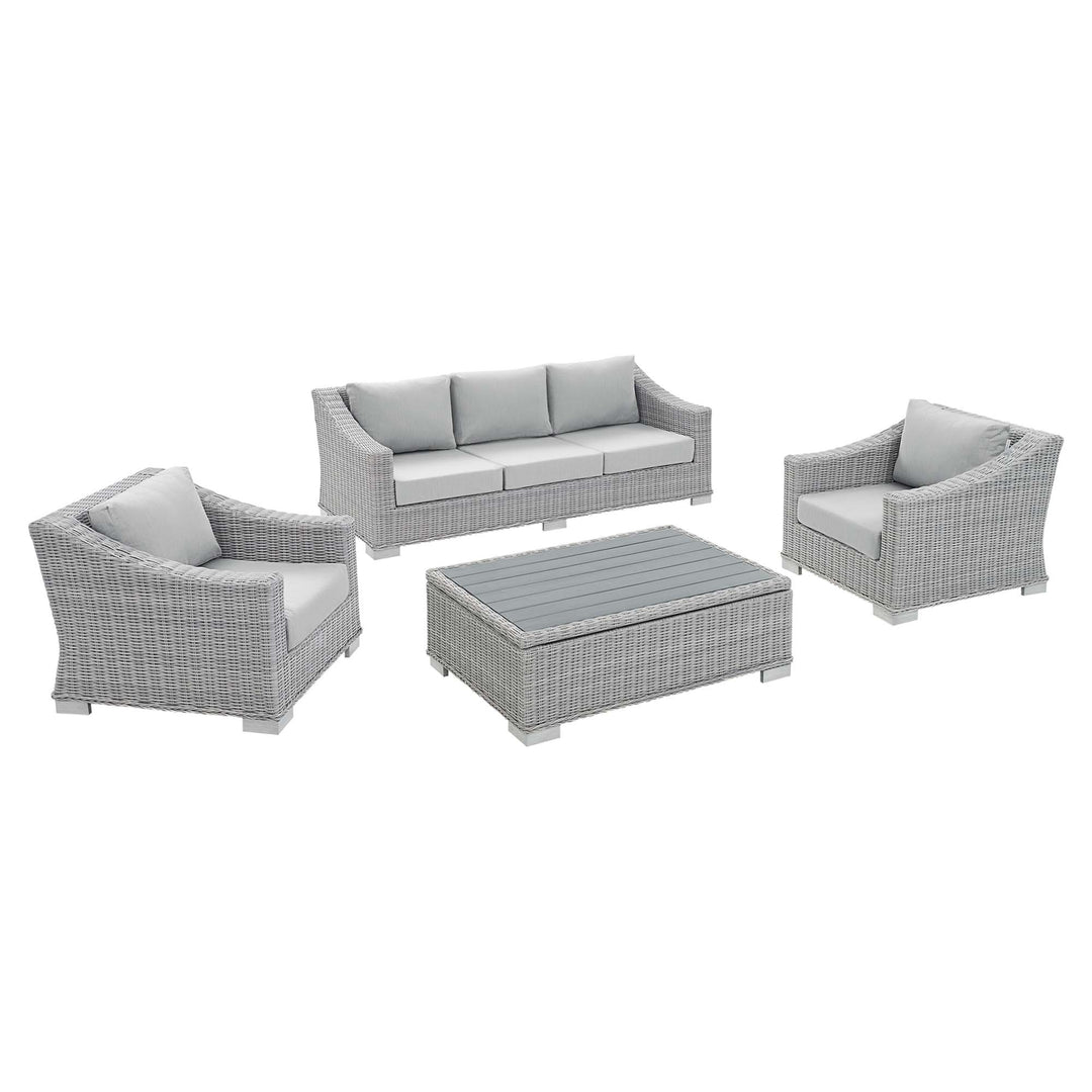 Catalina 4-Piece Sunbrella® Outdoor Patio Wicker Rattan Furniture Set