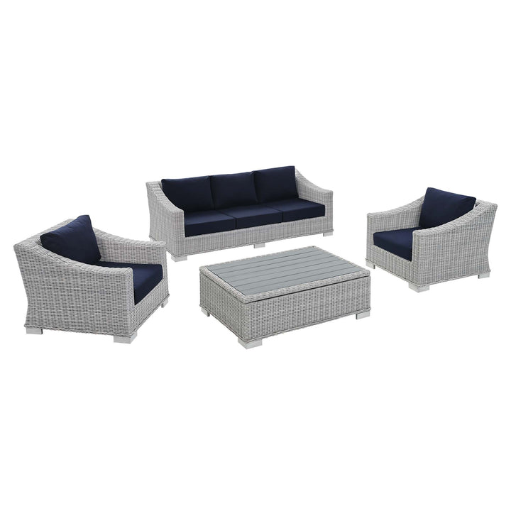 Catalina 4-Piece Sunbrella® Outdoor Patio Wicker Rattan Furniture Set