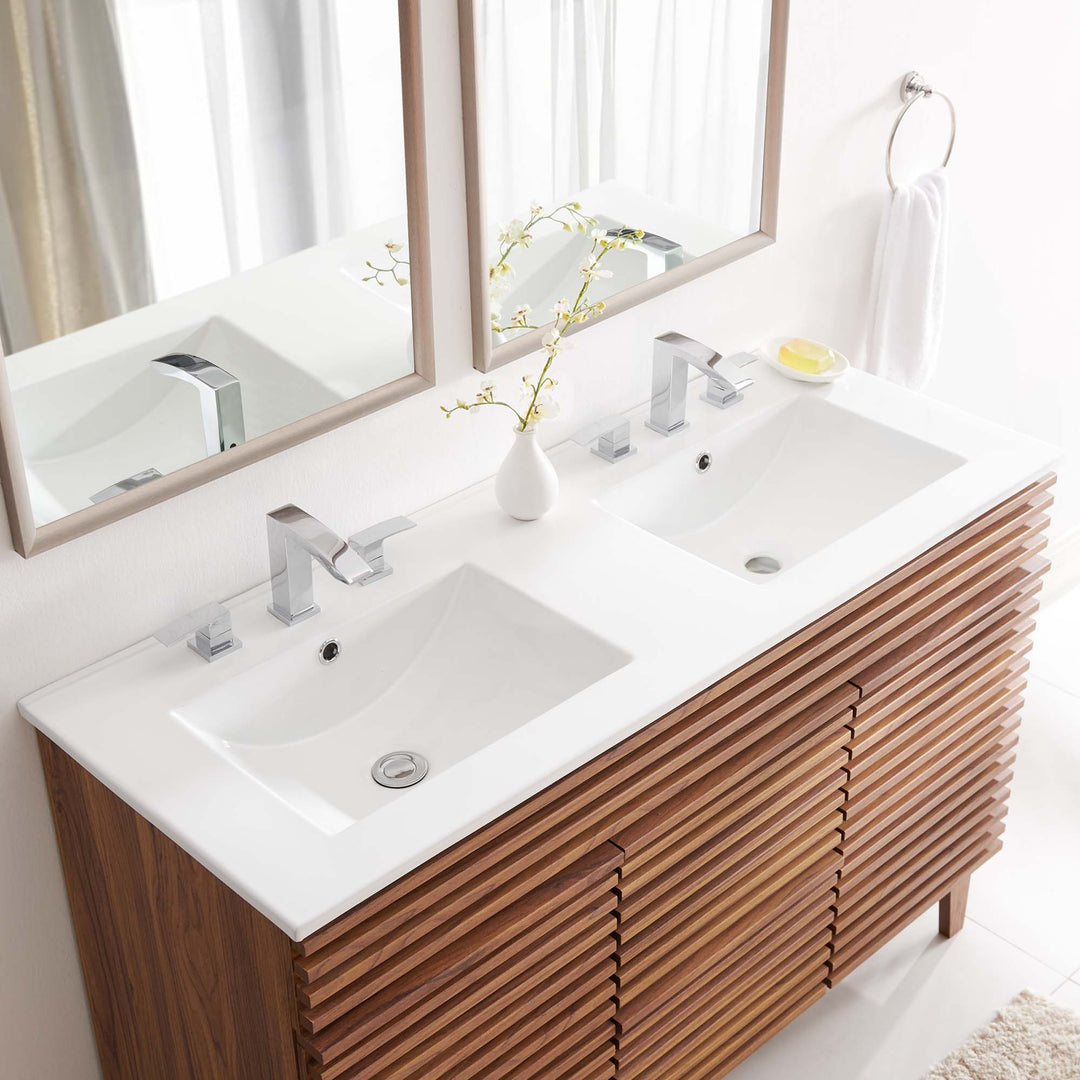 Cayman 48" Dual Basin Bathroom Sink