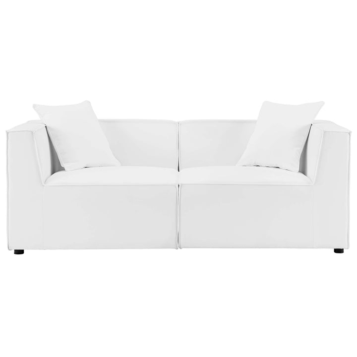 Summerset 2-Piece Outdoor Patio Upholstered Sectional Sofa Loveseat