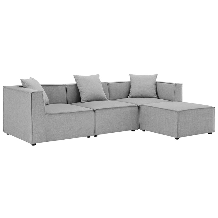 Seaside 4-Piece Outdoor Patio Upholstered Sectional Sofa