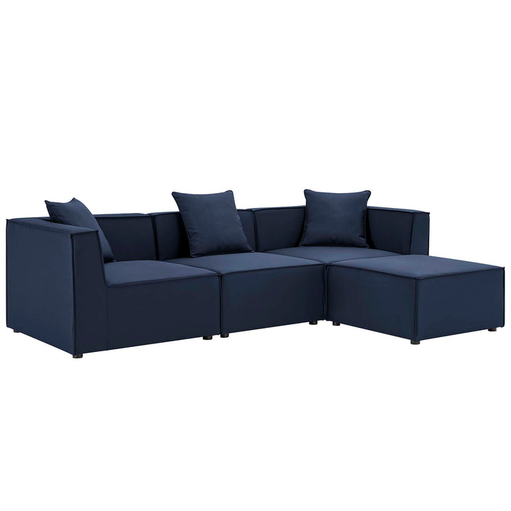 Seaside 4-Piece Outdoor Patio Upholstered Sectional Sofa