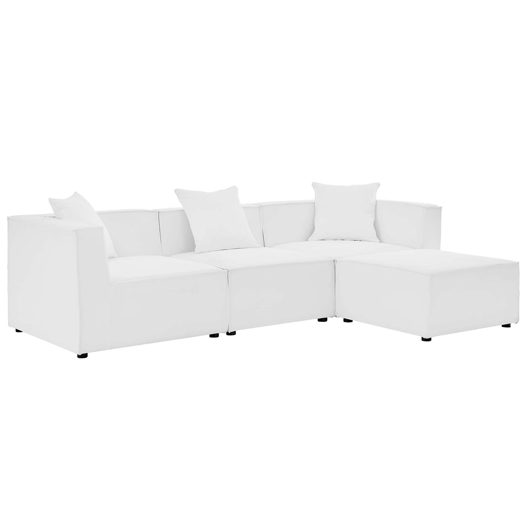 Seaside 4-Piece Outdoor Patio Upholstered Sectional Sofa