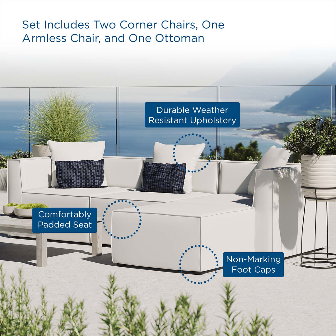 Seaside 4-Piece Outdoor Patio Upholstered Sectional Sofa