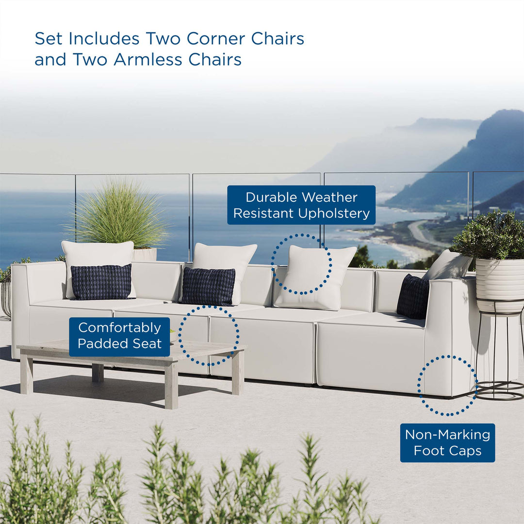 Sierra 4-Piece Outdoor Patio Upholstered Sectional Sofa