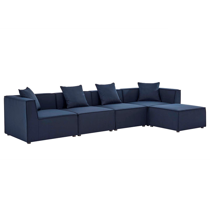 Seaside 5-Piece Outdoor Patio Upholstered Sectional Sofa