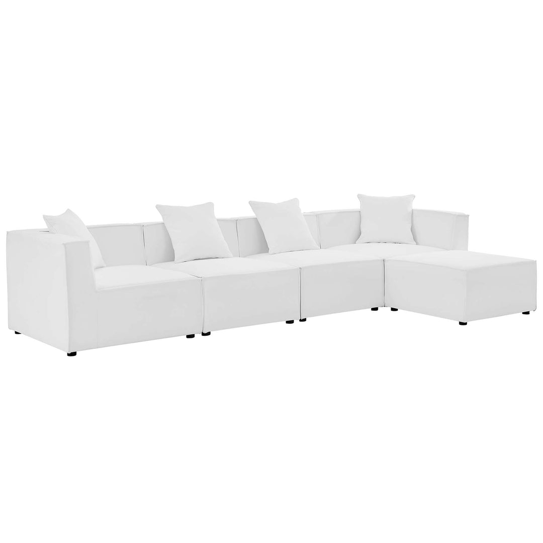 Seaside 5-Piece Outdoor Patio Upholstered Sectional Sofa