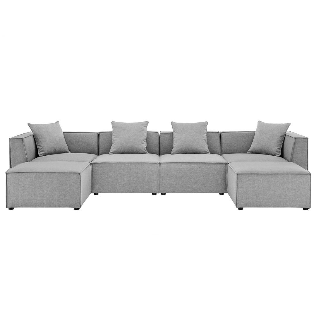 Summit 6-Piece Outdoor Patio Upholstered Sectional Sofa