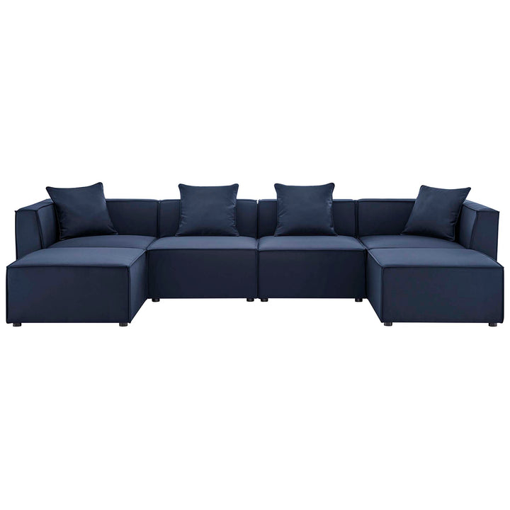 Summit 6-Piece Outdoor Patio Upholstered Sectional Sofa