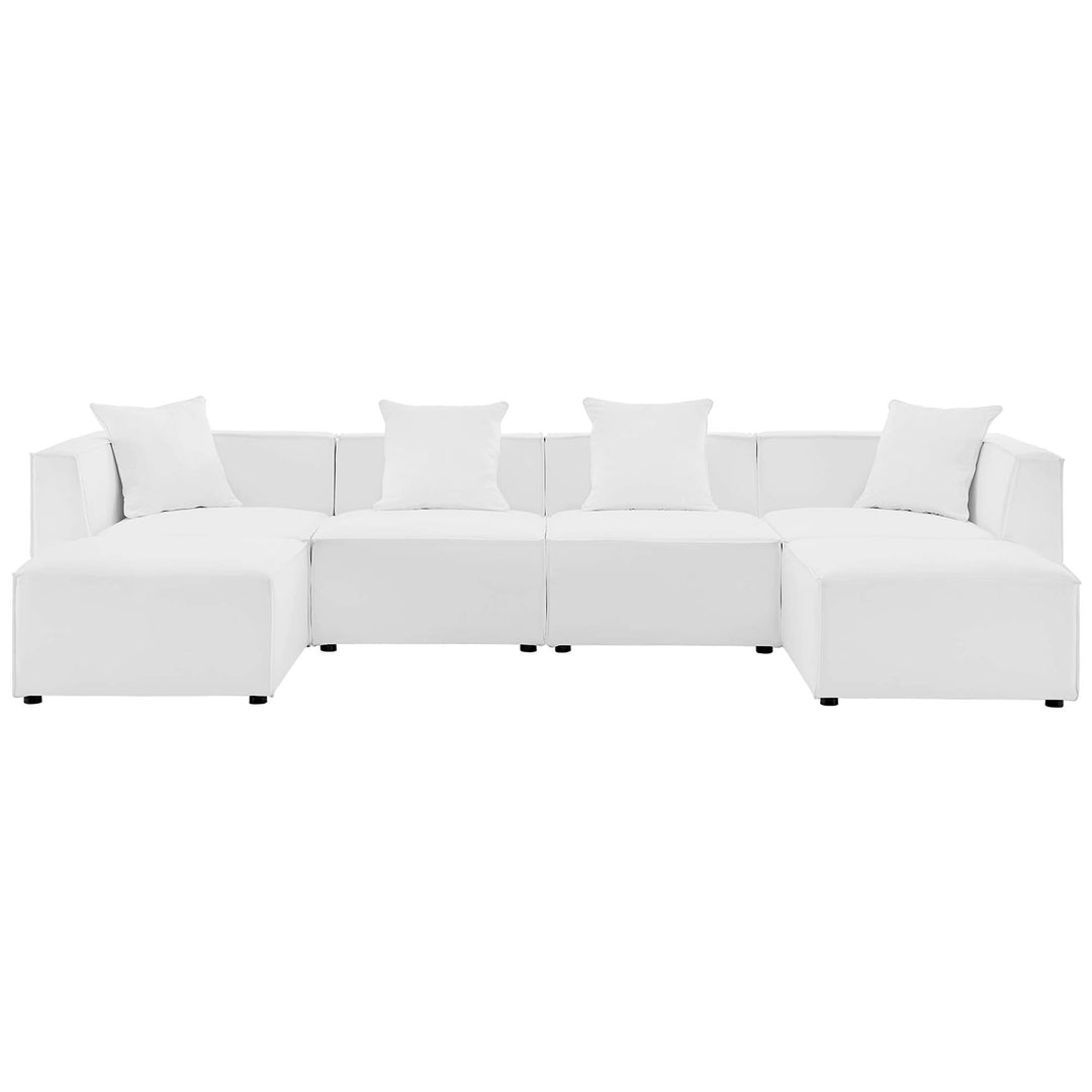 Summit 6-Piece Outdoor Patio Upholstered Sectional Sofa