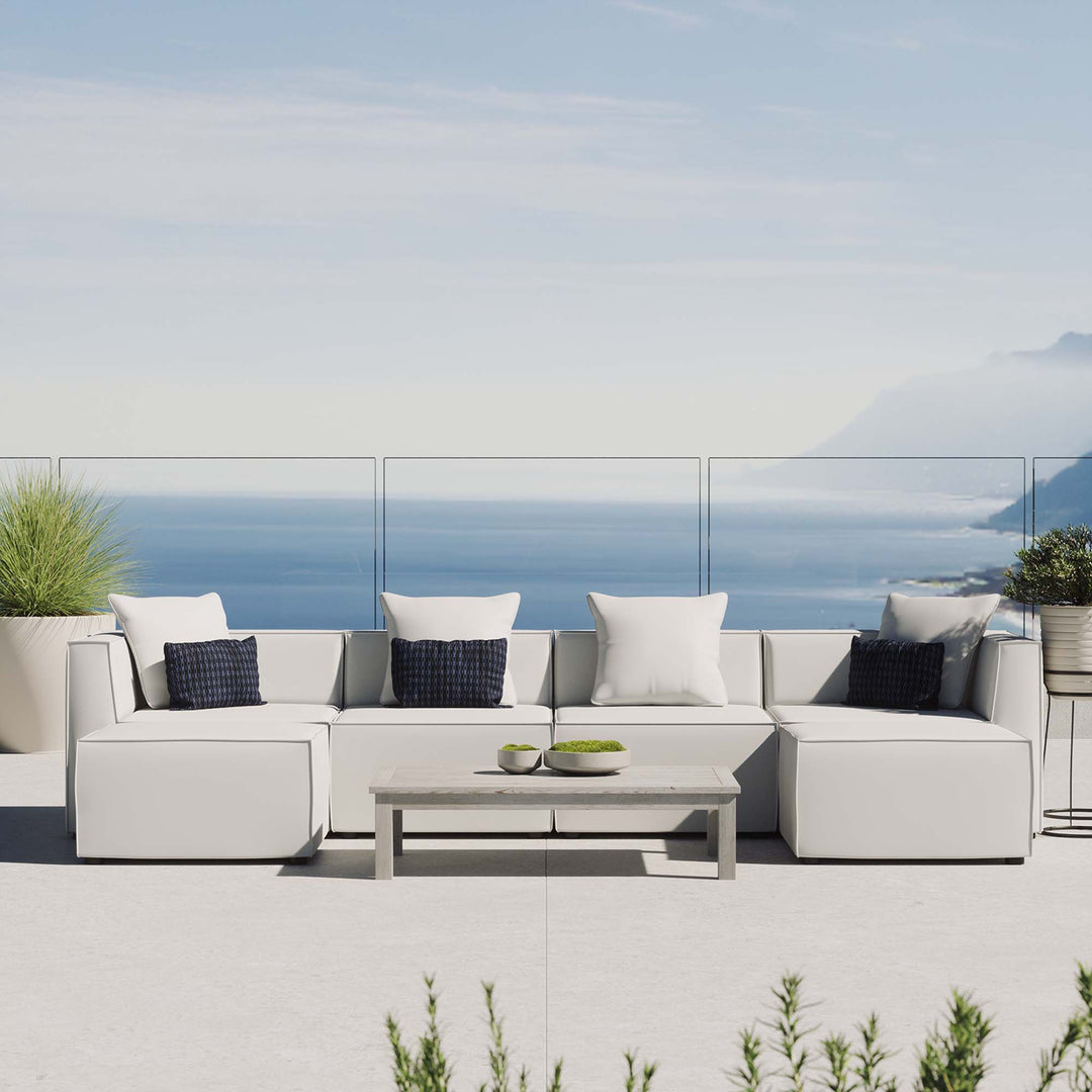 Summit 6-Piece Outdoor Patio Upholstered Sectional Sofa