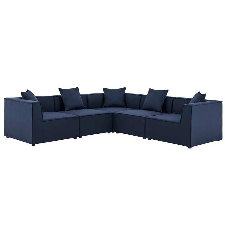 Saratoga 5-Piece Outdoor Patio Upholstered Sectional Sofa