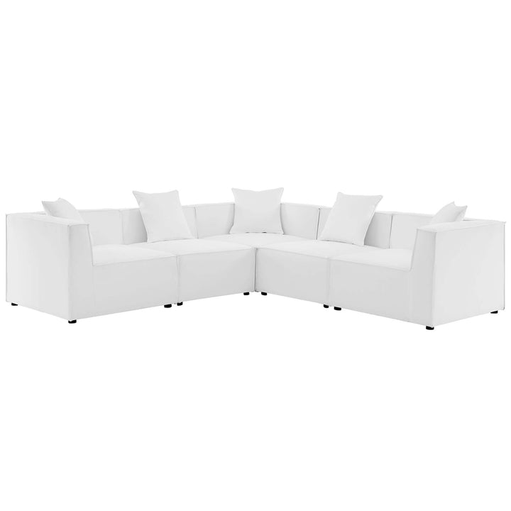 Saratoga 5-Piece Outdoor Patio Upholstered Sectional Sofa