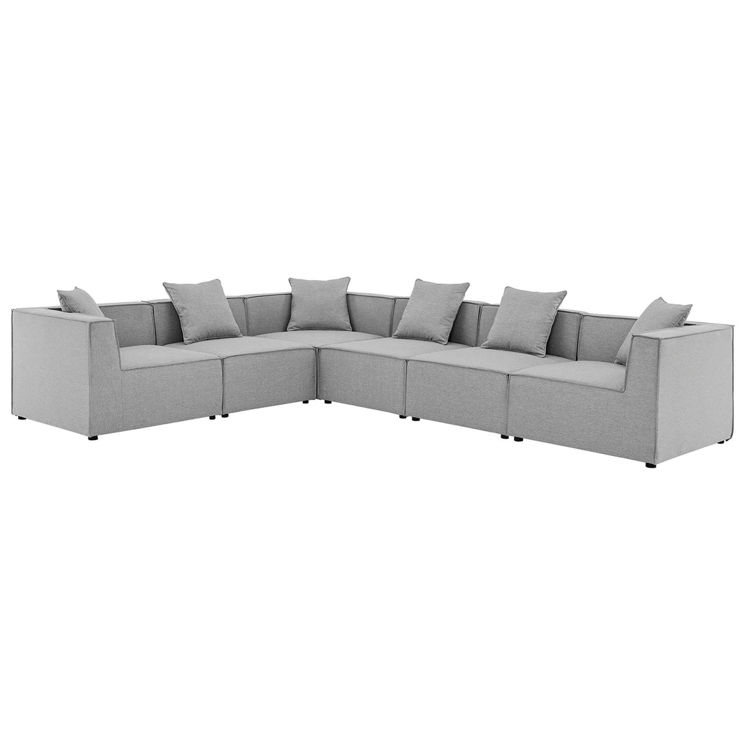 Seaside 6-Piece Outdoor Patio Upholstered Sectional Sofa