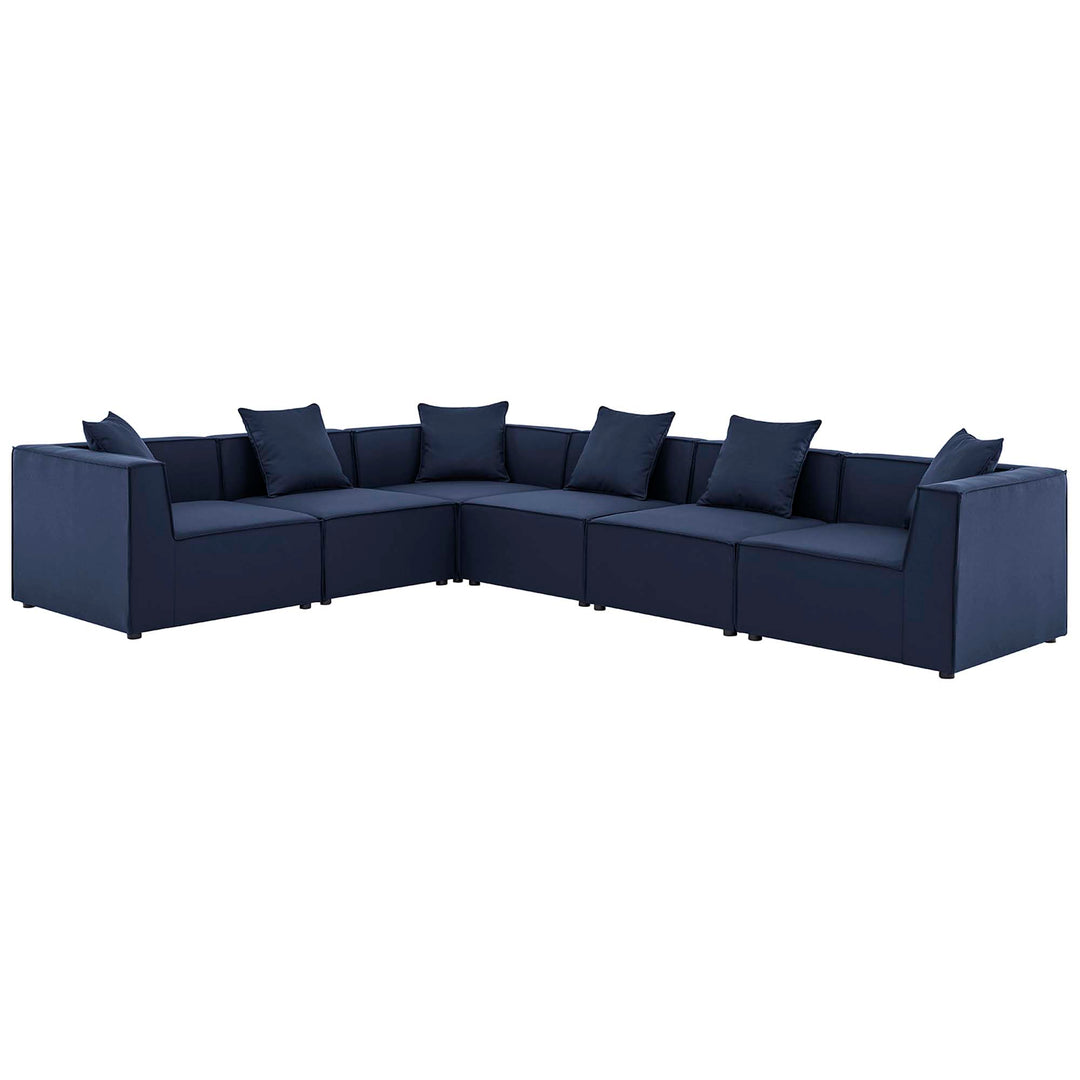 Seaside 6-Piece Outdoor Patio Upholstered Sectional Sofa