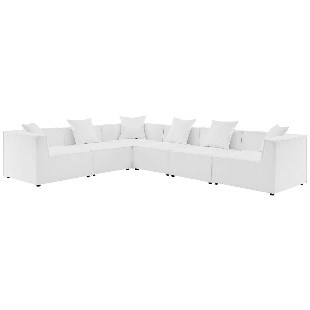 Seaside 6-Piece Outdoor Patio Upholstered Sectional Sofa