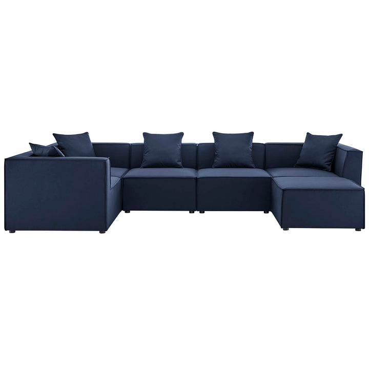 Sunset 6-Piece Outdoor Patio Upholstered Sectional Sofa