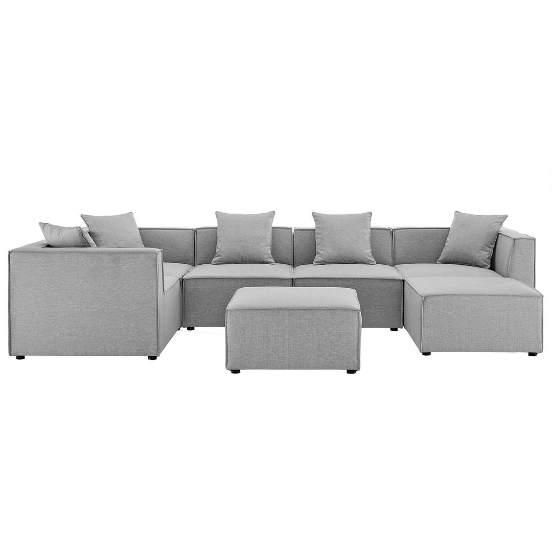 Seaside 7-Piece Outdoor Patio Upholstered Sectional Sofa