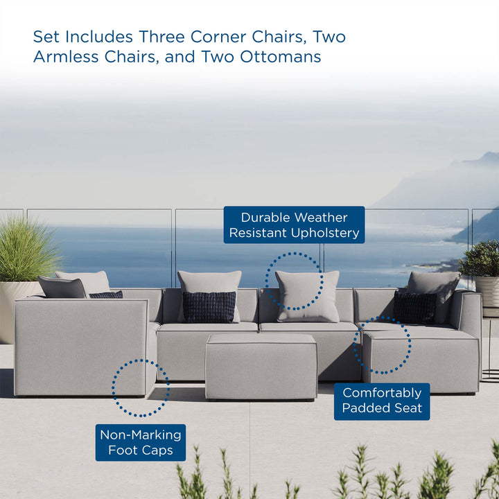 Seaside 7-Piece Outdoor Patio Upholstered Sectional Sofa