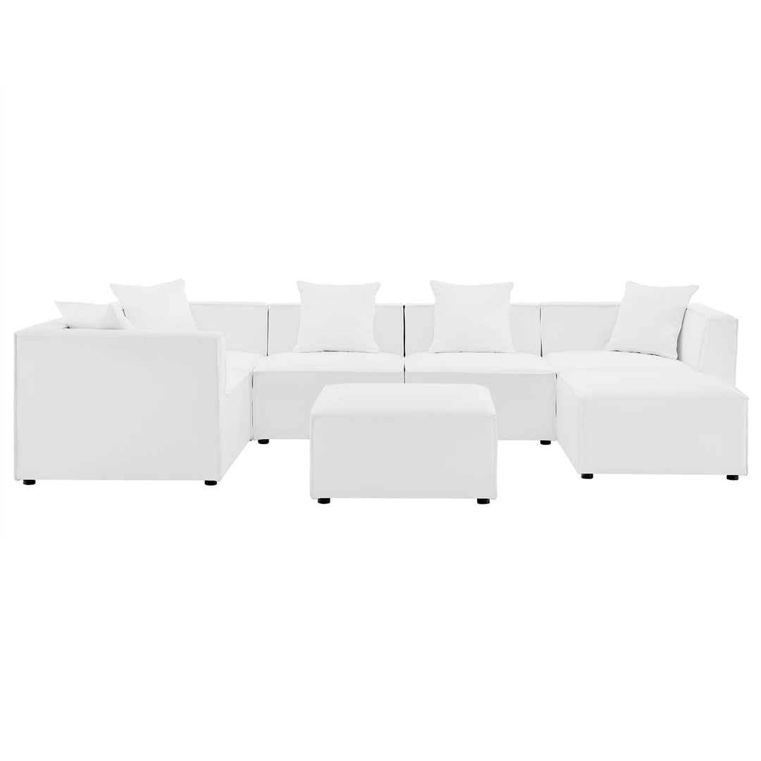 Seaside 7-Piece Outdoor Patio Upholstered Sectional Sofa