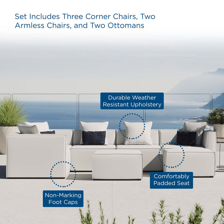 Seaside 7-Piece Outdoor Patio Upholstered Sectional Sofa