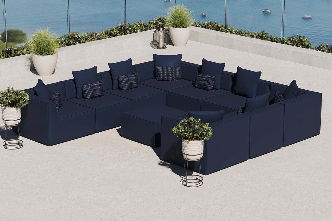 Summit 10-Piece Outdoor Patio Upholstered Sectional Sofa