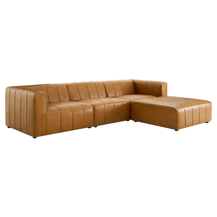 Brandon 4-Piece Vegan Leather Sectional Sofa