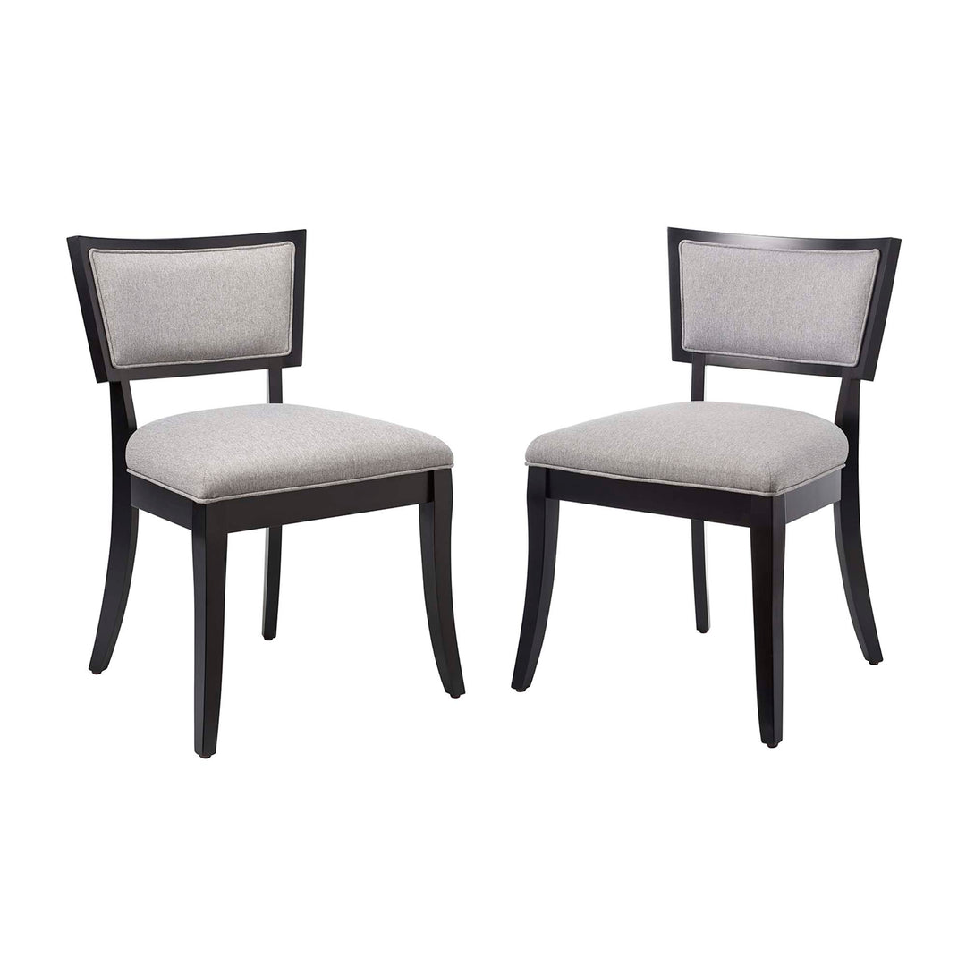 Posh Upholstered Fabric Dining Chairs Set of 2