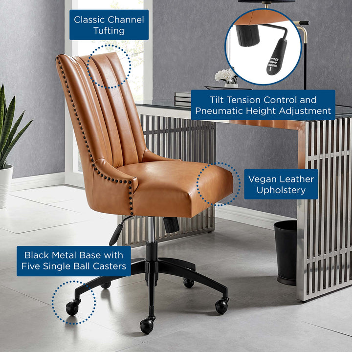 Elevate Collection Tufted Vegan Leather Desk Chair