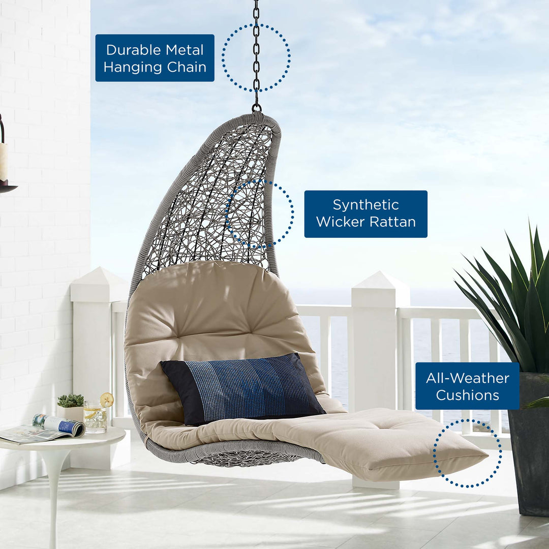 Leisurely Hanging Chaise Lounge Outdoor Patio Swing Chair