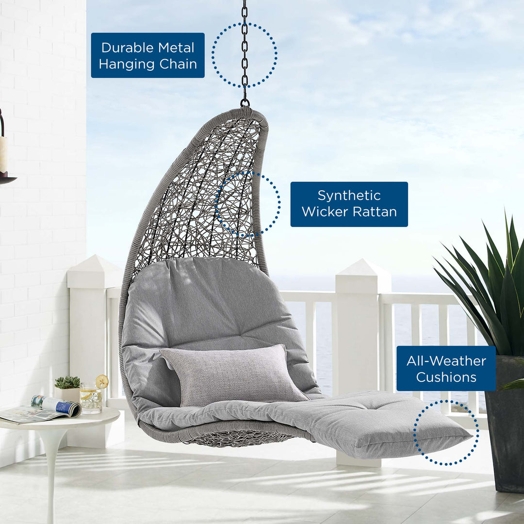 Leisurely Hanging Chaise Lounge Outdoor Patio Swing Chair