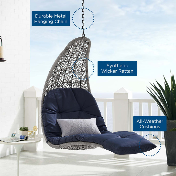 Leisurely Hanging Chaise Lounge Outdoor Patio Swing Chair