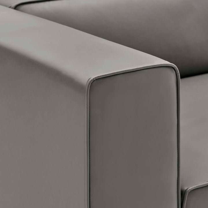 Mix Vegan Leather Left-Arm Chair