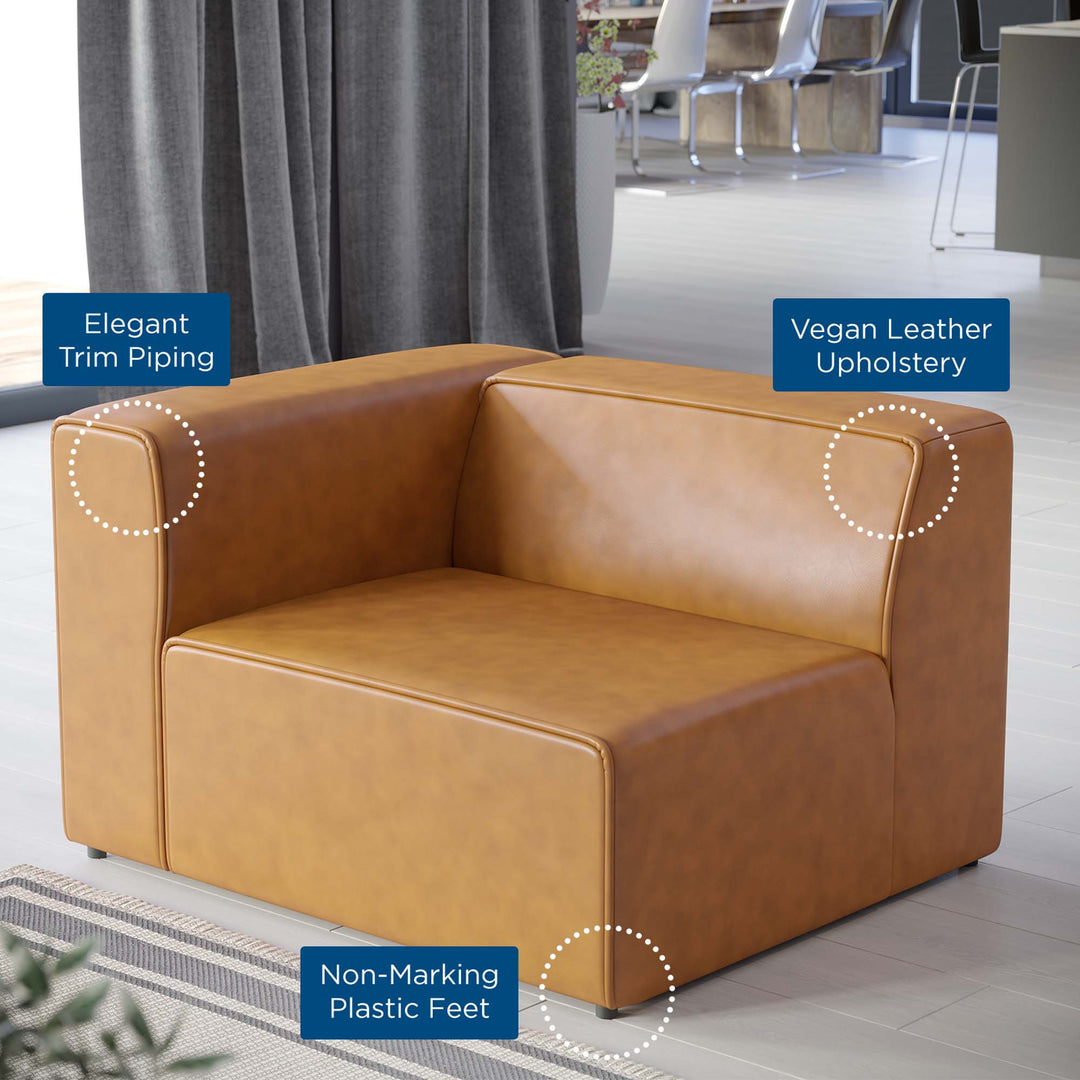 Mix Vegan Leather Left-Arm Chair