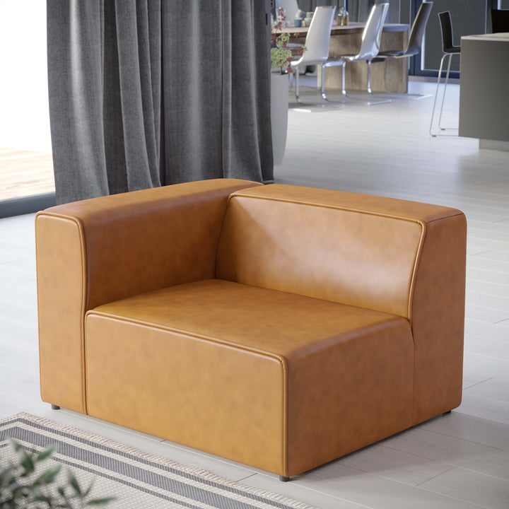 Mix Vegan Leather Left-Arm Chair