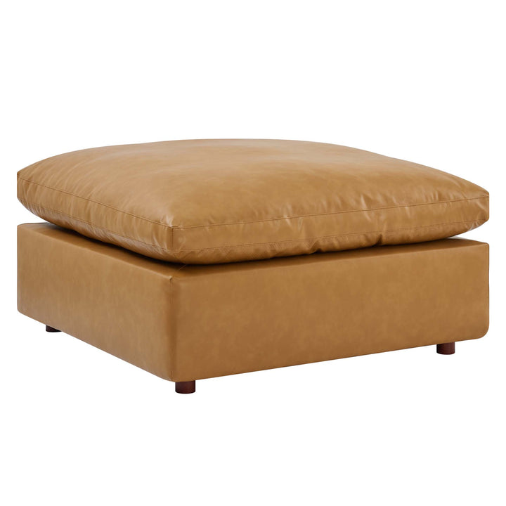 Cozy Deluxe Down Filled Faux Leather Ottoman