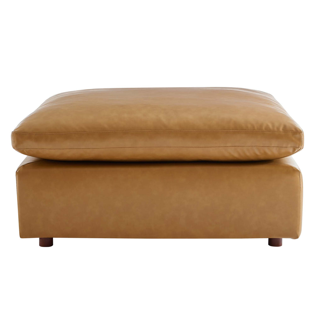 Cozy Deluxe Down Filled Faux Leather Ottoman